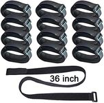 12 Pack 36 inch Reusable Fastening Cable Straps, Hook and Loop Cable Tie Wraps Cinch Cable Tie Down Straps