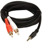 Sage 2RCA Stereo Cables with 3.5mm Aux Jack for Home Theaters, Music Players, Set-up Boxes, DVD Players, Speakers and LCD/LED TVs, Black Red, White