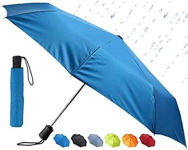 Lewis N. Clark Travel Umbrella: Windproof & Water Repellent Fabric, Automatic Open Close , Teal, One Size, Windproof & Water Repellent Fabric, Automatic Open Close