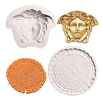 Tree Wood Stump Fondant Molds Silicoone, Medusa Face Choocolate Molds for Wood Grain Textures Cake Decoration, Medusa Clay, Stump Resin Coasters, Gumpaste, Candy