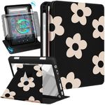 Kidcube for Kindle Fire HD 8/8 Plus Tablet Case - 10th/12th Generation 8 Inch Women Girls Cute Folio Cover with Pencil Holder Girly Flower Floral Rotating Stand Cases for Amazon Fire HD 8/8 Plus