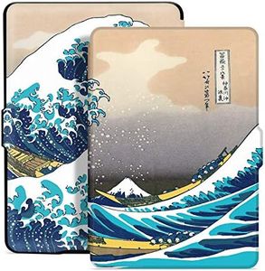 T Tersely Slimshell PU Leather Case Cover for All-New Kindle 11th Generation 2024/2022 Release (Will not fit Kindle Paperwhite or Oasis), Smart Shell Cover with Auto Sleep/Wake - Waves