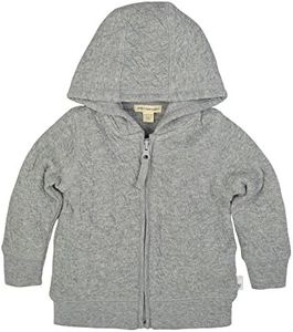 Burt's Bees Baby baby girls Sweatshirts, Lightweight Zip-up Jackets & Coats, Organic Cotton Hooded Sweatshirt, Heather Grey Quilted, Newborn US