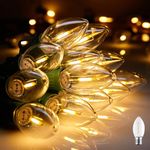 C9 LED Christmas Lights, 25Ft C9 Vintage String Lights with 25 LED C9 Plastic Bulbs, Waterproof Connectable Outdoor Lights for Christmas Tree Roofline Garden Patio Backyard Cafe Decor, Warm White