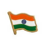 Indian Flag Brass Laminated Lapel Pin / Brooch / Badge for Independence Day Celebration Indian Brooch