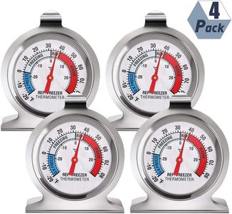 Fuyamp 4Packs Refrigerator Freezer Thermometer Classic Series Large Dial Thermometer Temperature Thermometer for Refrigerator Freezer Fridge Cooler