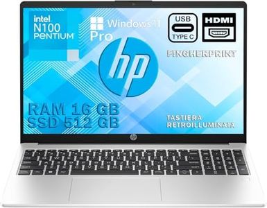 HP 250 G10 Silver Notebook,portatile, RAM 16GB, SSD 512GB, Display FullHD 15.6", Cpu Intel N100 4 Core da 3,4 GHz, tastiera retroilluminata, fingerprint, Win 11 Pro,Gar Italia