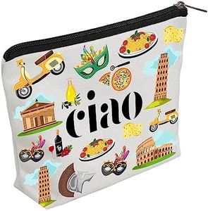 WZJHCL Italy Trip Makeup Pouch Italian Souvenir Italy Vacation Holiday Cosmetic Kit Italy Bachelorette Trip Gift Italy Travel Bag Italy Travel Gift Ciao Gift, Ciao, Fashion