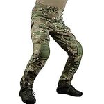 zuoxiangru Men's Multicam Tactical Trousers Multi-Pockets Military Camo Outdoor Airsoft Combat Hunting Pants with Knee Pads (CP, Tag 40)