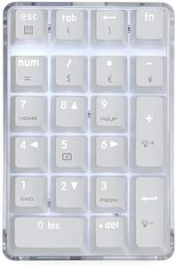 Mechanical Numeric Keypad GATERON Red Switch Wired Gaming Keypad Crystal Case White Backlit 21 Keys Mini Numpad Portable Keypad Extended Layout White Magicforce by Qisan