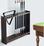 foriy 12 Pool Cue Rack Pool Stick Holder Wood Pool Billiard Stick Holder Floor Standing Billiard Cue Rack for Pool Balls and Pool Table Accessories, for Billiard Room Game Room Club