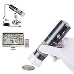 Cainda HD 4K 3840x2160P WiFi Digital Microscope Camera for iPhone Android Phone and Windows Mac PC, Wireless Handheld Microscope, Portable Microscope with Stand for Adults and Kids