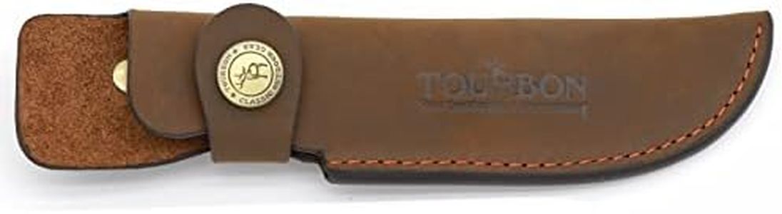 TOURBON Brown Leather Fixed Blade Knife Sheath with Snap Closure