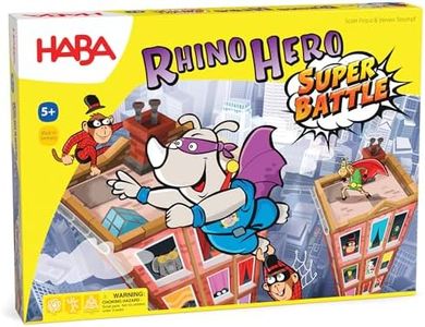 HABA Rhino Hero Super Battle - Exciting 3D Stacking Board Game for Kids & Adults, Fun Family Games,Stacking Card Games for Kids, Made in Germany