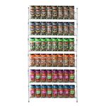 Vinsani 1/2/3/4/5/6 Tier Spice Racks Organiser - 6 Tier Flexible Herb Spices Condiments Jar Cupboard Wall Mounted Hanging Storage with Adhesive Stickers & Screws For Pantry Kitchen (Silver)