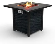 SereneLife Outdoor Propane Fire Pit Table-CSA Approved Safe 40,000 BTU Pulse Ignition Propane Gas Fire Table-28 inches-Steel Tabletop,Steel Panel