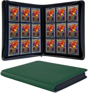 KUOOKING Toploader Binder - Holds 288+ Top Loaders for Cards, 9 Pocket Top Loader Binders with Sleeves for 3" x 4" Rigid Card Holders for Baseball, Football and other Sports Cards (Green)
