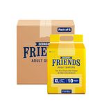 Friends Economy Adult Diapers Tape Style - 60 Count (Extra Large) with odour lock and Anti-Bacterial Absorbent Core- Waist Size 29.53-62.99Inch ; 75-160Cm