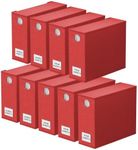 SpaceAid 9 Pack Bed Sheet Organizers and Storage, Foldable Sheet Organizer with Window for Linen Closet, Set Folder Keeper for Queen & King Size Bedding Storage (Red)