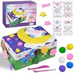 FORMIZON Jewelry Box Craft Kit for Kids, DIY Clay Jewelry Box, Air Dry Clay Handicraft, Kids DIY Wooden Jewelry Box, Make Your Own Clay Jewelry, Creative Handmade Gift Art & Craft Kits for Girls