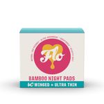 FLO Bamboo Pads with Wings, Feminine Period Care, Organic, Plant-Based, Sanitary Towels for Women - 40 Night Pads Mini Megapack