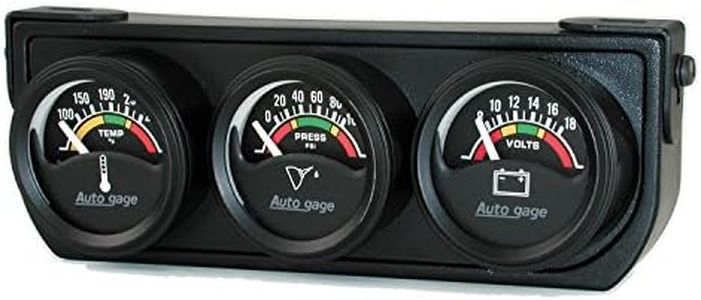 Auto Meter 2391 Autogage Electric Mini Oil/Volt/Water Gauge with Black Console 1.500 in.