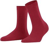 FALKE Women's Cosy Wool Socks, Warming, Merino Viscose Cashmere, Crew Length, Light Boot Stockings, Trendy Clothing, Red (Scarlet 8228), 8-10.5, 1 Pair