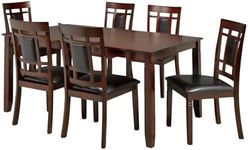 Cosmic Homes 7 Pcs Dining Table Set for 6 | X Design Dining Chairs Set of 6 & Dining Room Table | Table a Manger, Chaise de Cuisine | Table and Chairs Set Kitchen | Espresso Kitchen Table Set