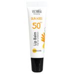 Victoria Beauty Sun Kiss SPF 50 Lip Balm - Lip Sunscreen with Coconut Oil, Sweet Almond Oil, and Hyaluronic Acid, 10ml