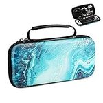 TiMOVO Carrying Case Compatible with Nintendo Switch OLED Model 2021 & Switch, Durable Hard Shell Game Storage Handbag Portable Travel Bag PU Pouch with Pocket for 10 Game Cards & Accessories, Gilding