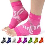 BLITZU Plantar Fasciitis Socks with Arch Support, Foot Care Compression Sleeve, Eases Swelling & Heel Spurs, Ankle Brace Support, Relieve Pain Fast Pink S-M