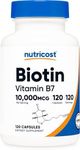 Nutricost Biotin (Vitamin B7) 10,000mcg (10mg), 240 Capsules