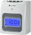 Lathem 400E-KIT Top-Feed Electronic Time Clock Bundle Kit Time Clock, Gray, 8.5" x 7.4" x 5" (400EKIT)