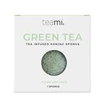 Teami Exfoliating Konjac Facial Sponge - Cleansing Pore Refining Face Sponges (Green Tea)