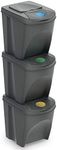 Guaranteed4less 3 x 25L Recycle Bins Food Stackable Waste Recycling Kitchen Garden Dustbin Lids