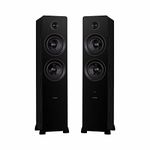 Fluance Ai81 Elite Powered 2-Way Floorstanding Tower Speakers, 150W Built-in Amplifier for 2.0 Stereo Music & Movie Listening, TV, Turntable, PC & Bluetooth - 2X RCA, Optical, Sub Out (Black Ash)