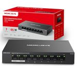 MERCUSYS 8-Port Gigabit Desktop Switch with 7-Port PoE+, PoE Power Budget 65W, compatible with 802.3af/at PDs, Power management, metal case, Plug & Play, No Configuration Required (MS108GP)