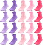 Girls Crew Socks 20 Pairs Toddler Kids Mid Cut Socks for Girls Boys 4-7 Years Old Unisex Children Casual Athletic Socks Set