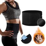 Hually Waist Trimmer, Breathable Waist Trainer Belt, Women's Slimming Body Shaper Band with Dual Adjustable Belly, Sports Lower Back Support for Men & Women Gym Workout