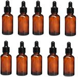 WEZCHUGHAOL 10 Pack Eye Dropper bottle, Amber, 1 oz Glass Bottles, with Glass Eye Droppers, Empty Tincture Bottles for Essential Oil Blends, Perfumes, Aromatherapy and Chemistry Lab