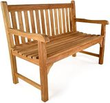 BrackenStyle Warwick 2 Seat Grade A Teak Garden Bench 120cm Length Outdoor Patio Park Seat