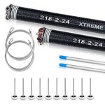 Pair of 2" Garage Door Torsion Springs - L/R Winding - Kit Includes Replacement Set with 7' Garage Door Cable, 10 Roller Wheels, and 2 Winding Bars - Heavy Duty Parts and Hardware (0.218 x 2" x 24")