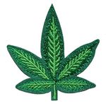 Cute-Patch Pot Leaf Embroided Iron on Patch Ganja Marijuana Weed retro boho hippie Applique