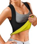 Women's Sport Hot Sweat Slimming Neoprene Shirt Vest Body Shapers for Weight Loss No Zipper Gray Sauna Tank Top (Black Neoprene Shirt Vest, L(US 12-14))