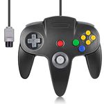 FISUPER N64 Controller Wired Classic Game Controller Joystick for N64 Console (Black)