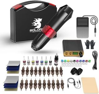 Tattoo Gun Kit,Solong Tattoo Gun Starter Kit with Anti-fatigue Mode Power Supply with 20pcs Different Type Needles Cartridges for Tattoo Artist with Portable Tool Case