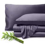 Bare Home 100% Rayon Made from Bamboo Twin XL Sheet Set - 3 Piece Bedding Set - Deep Pockets - Breathable - Easy Fit - Bedding Sheets & Pillowcases (Twin XL, Dusty Purple)