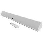 MAJORITY Snowdon | Bluetooth Sound Bar for TV | Built-in Subwoofer | 120 Watts 2.1 Channel Sound | RCA, Optical, and AUX Connection | Wall Mountable | 81 CM | Remote Control Included (White)