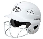 Rawlings | COOLFLO HIGHLIGHTER Batting Helmet | Face Guard Included | One Size Fits Most 6 1/2"-7 1/2" | Matte White