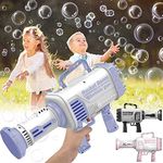 Rocket Boom Bubble Gun - DIY Gatling Bubble Machine with 44-Hole for TIK Tok, Rocket Launcher Bubble Machine for Adults Children Playing and Indoor Outdoor Party Wedding Social Outing (Purple)